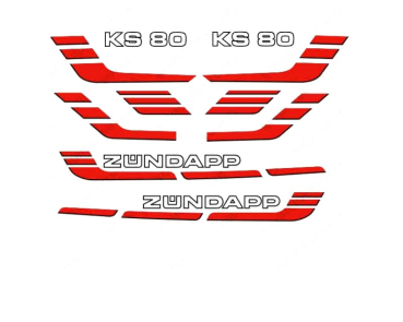 Decore Aufkleber KS80 bestehend aus allen nötigen Aufklebern   Typ530 050 rot oder Silber